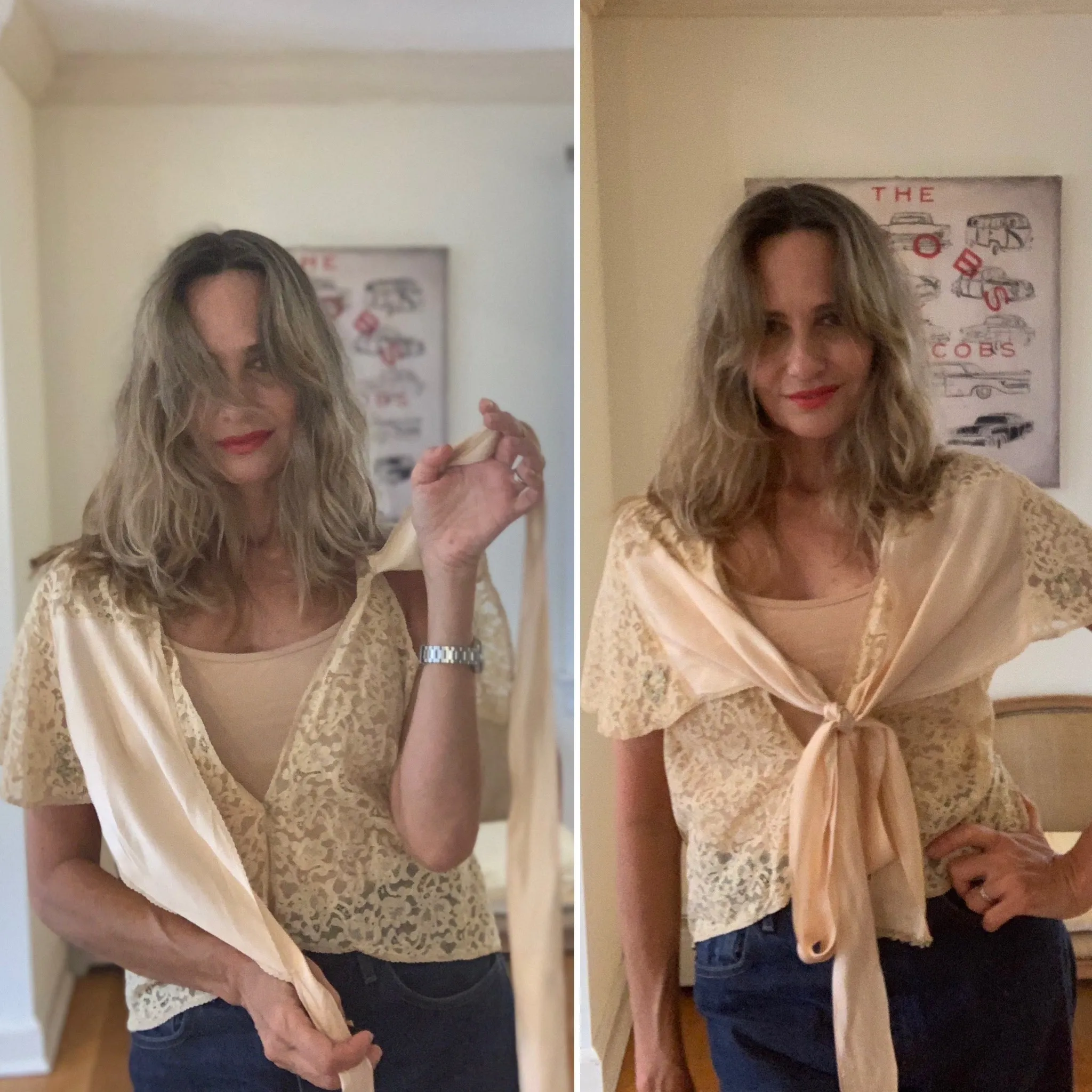 Lace Silk Bed Jacket - 30s