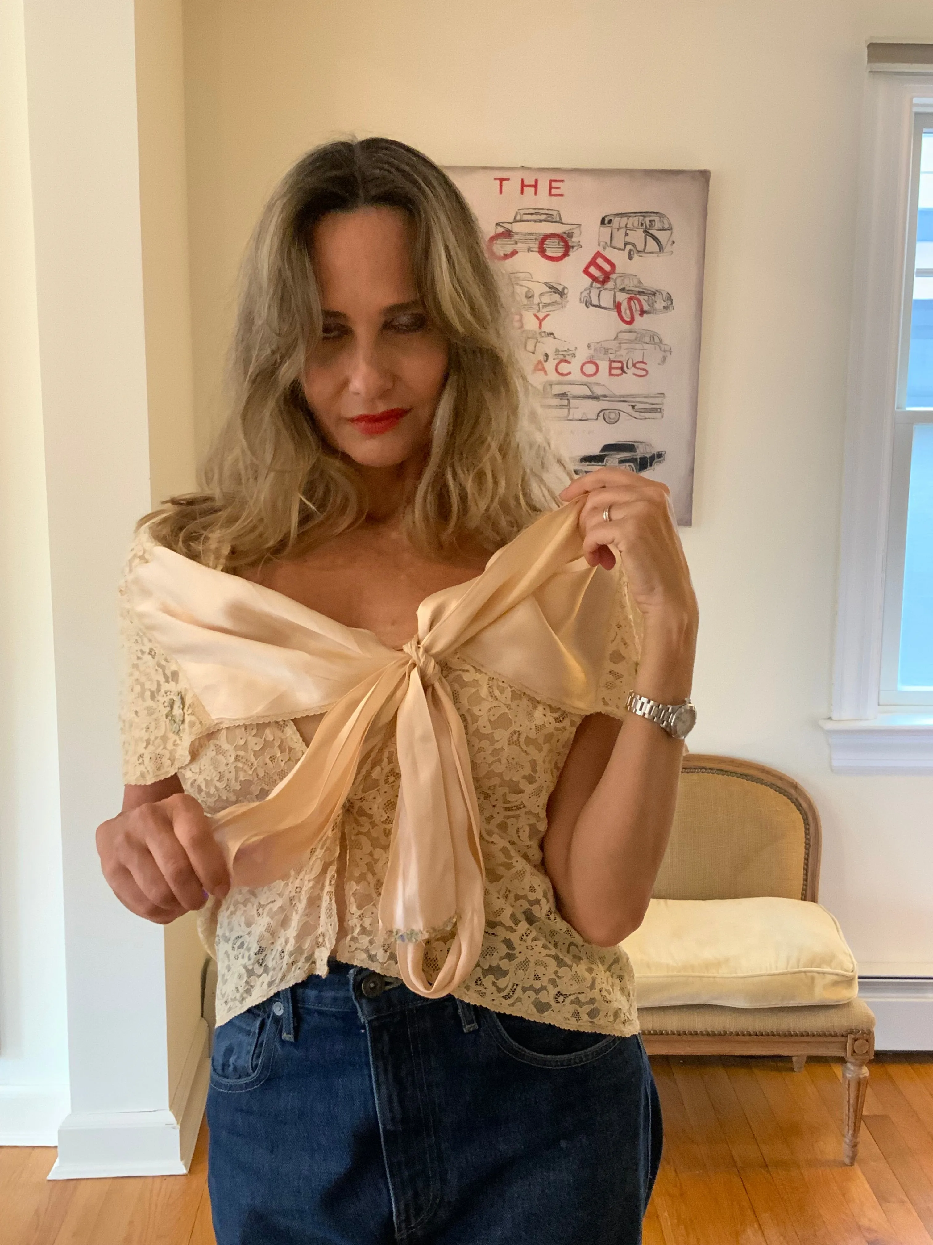 Lace Silk Bed Jacket - 30s