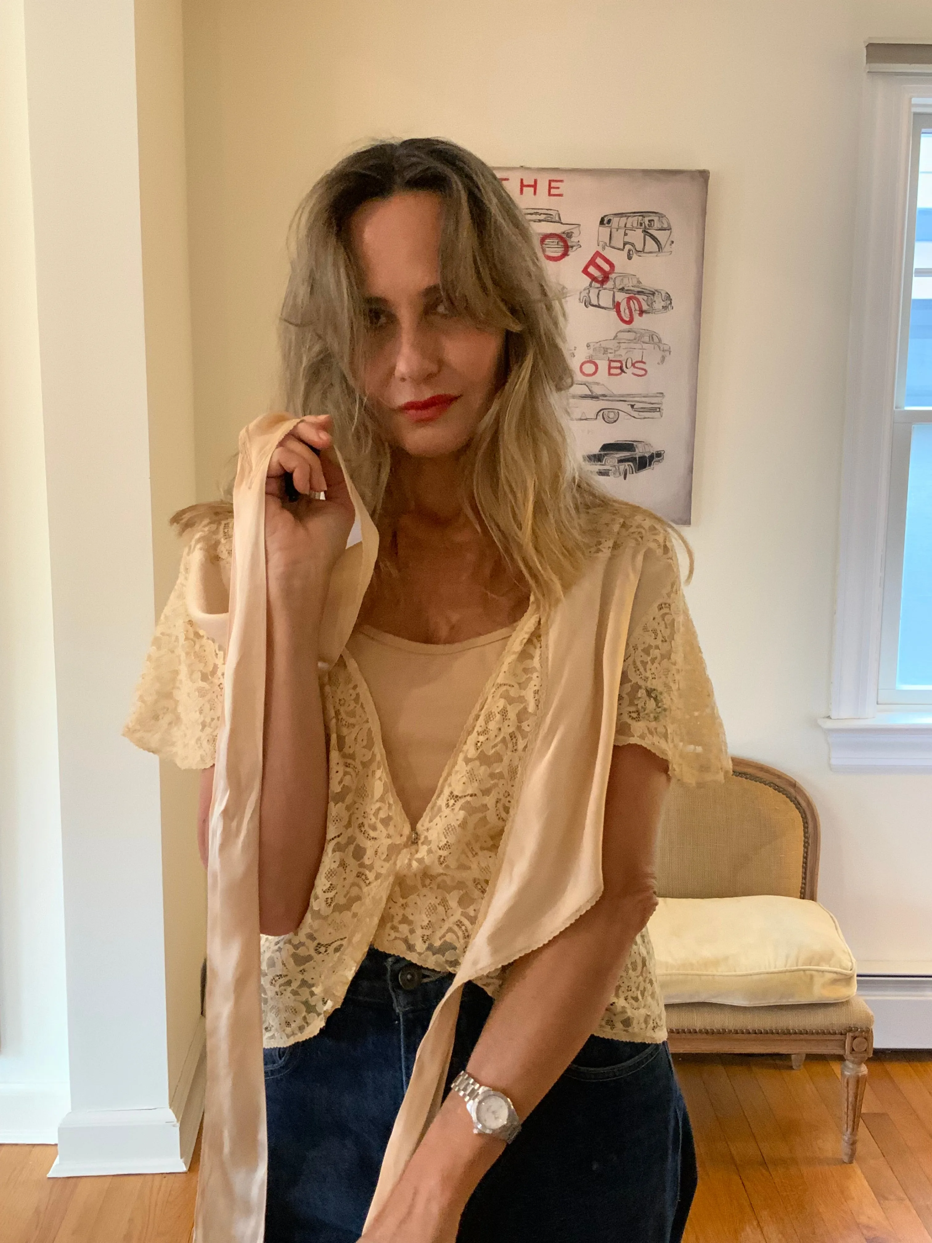 Lace Silk Bed Jacket - 30s