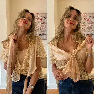 Lace Silk Bed Jacket - 30s