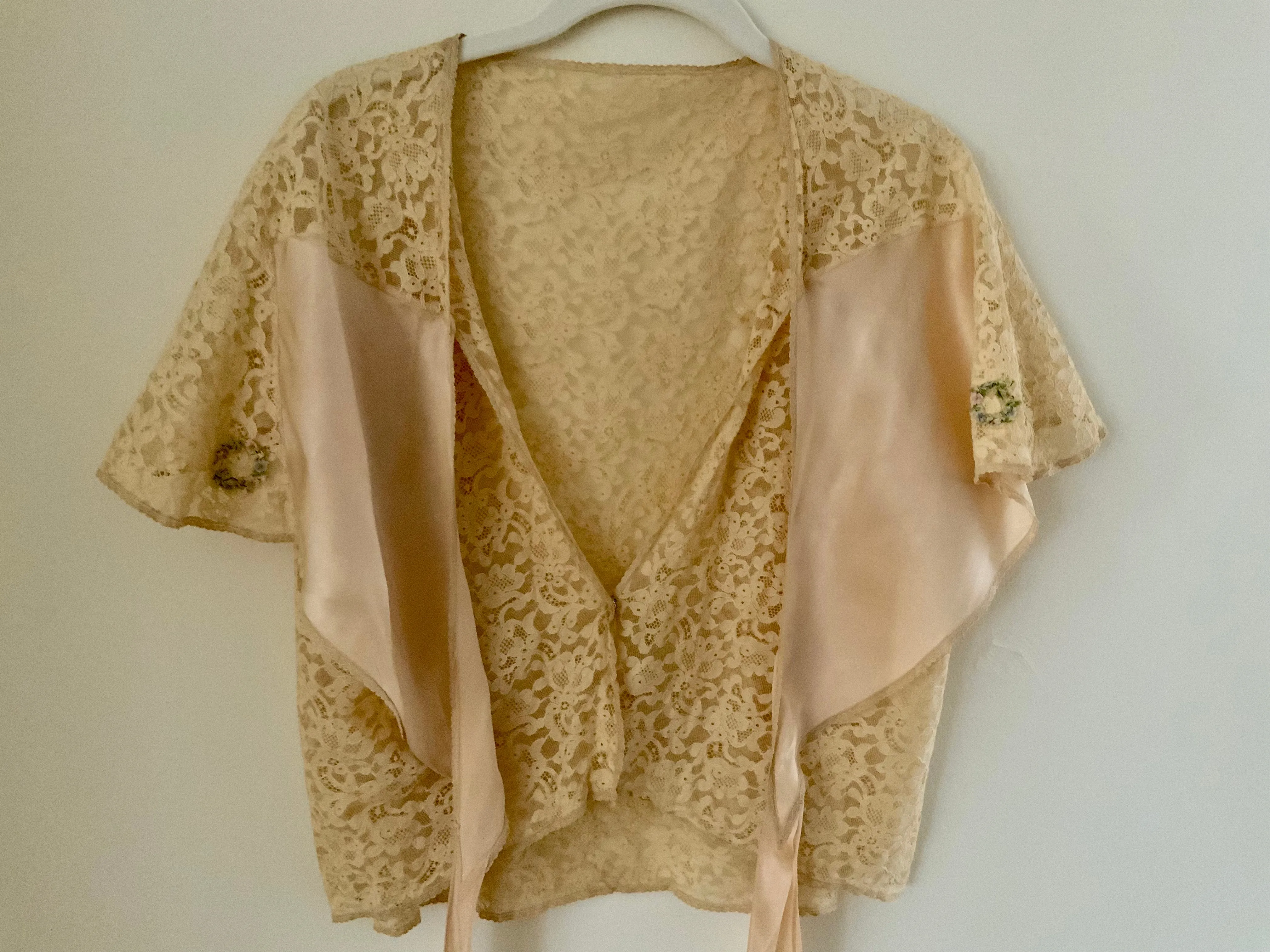 Lace Silk Bed Jacket - 30s