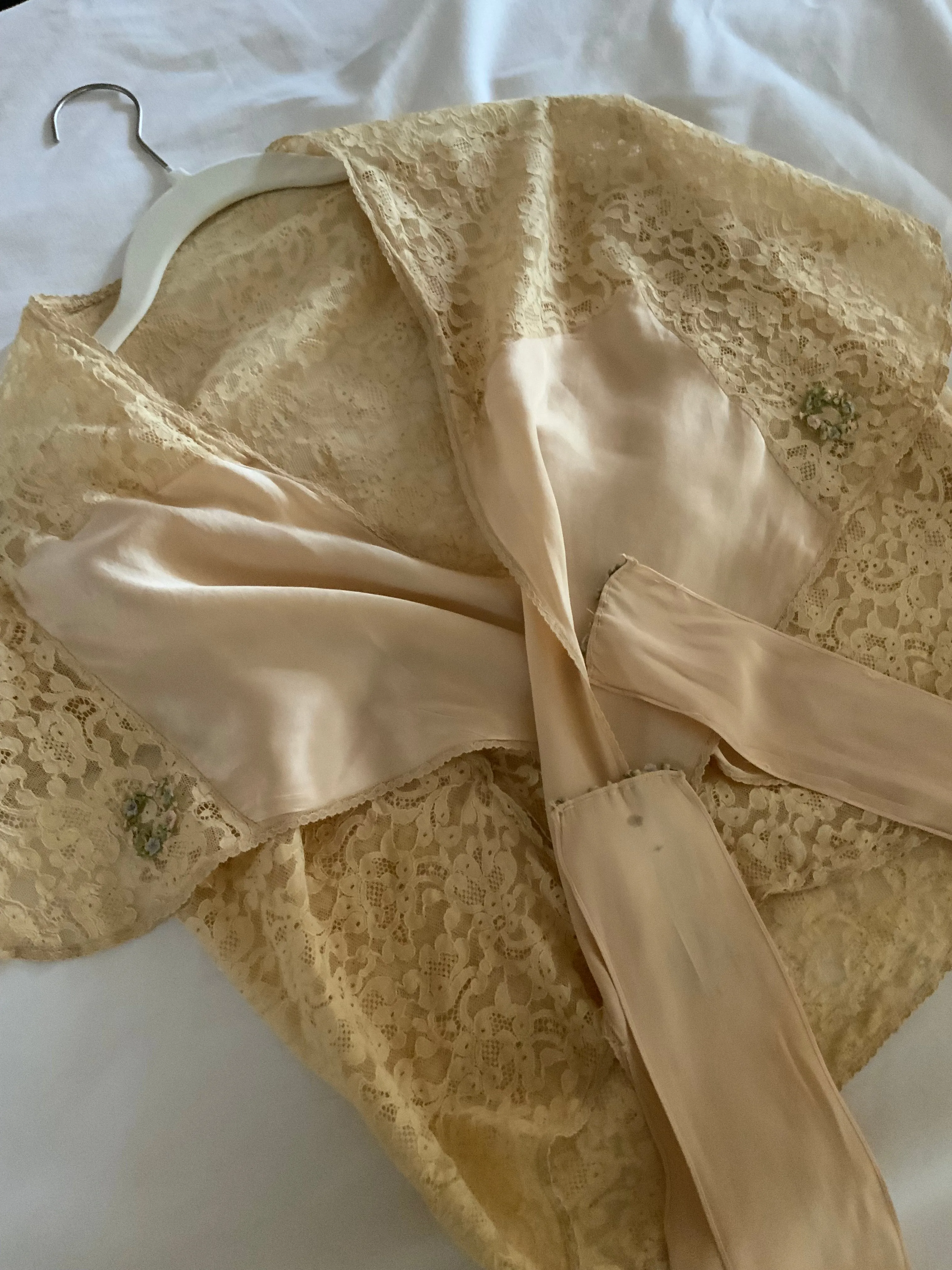 Lace Silk Bed Jacket - 30s