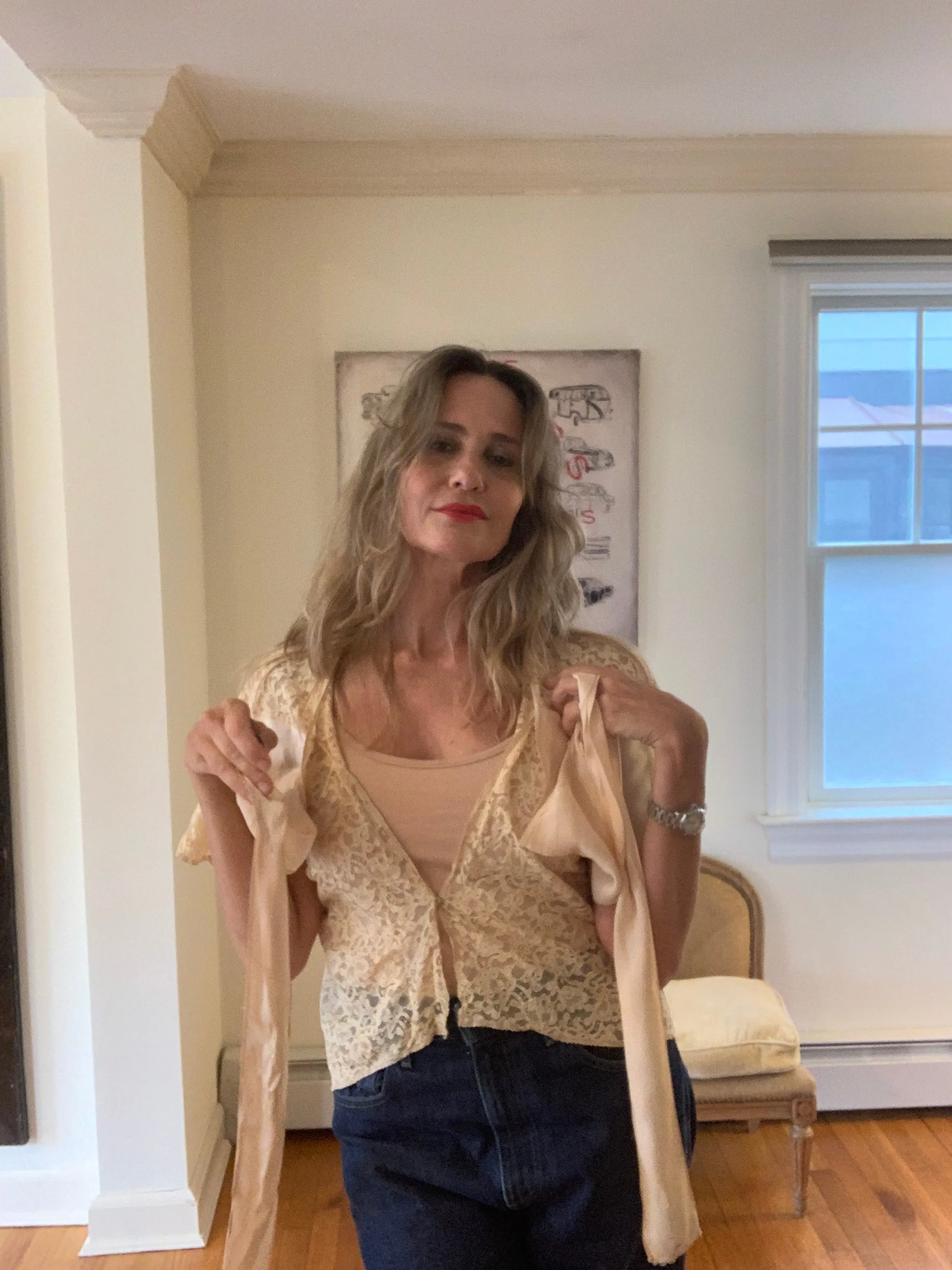 Lace Silk Bed Jacket - 30s