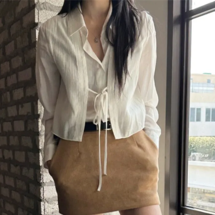 Lace Up Crop Tops