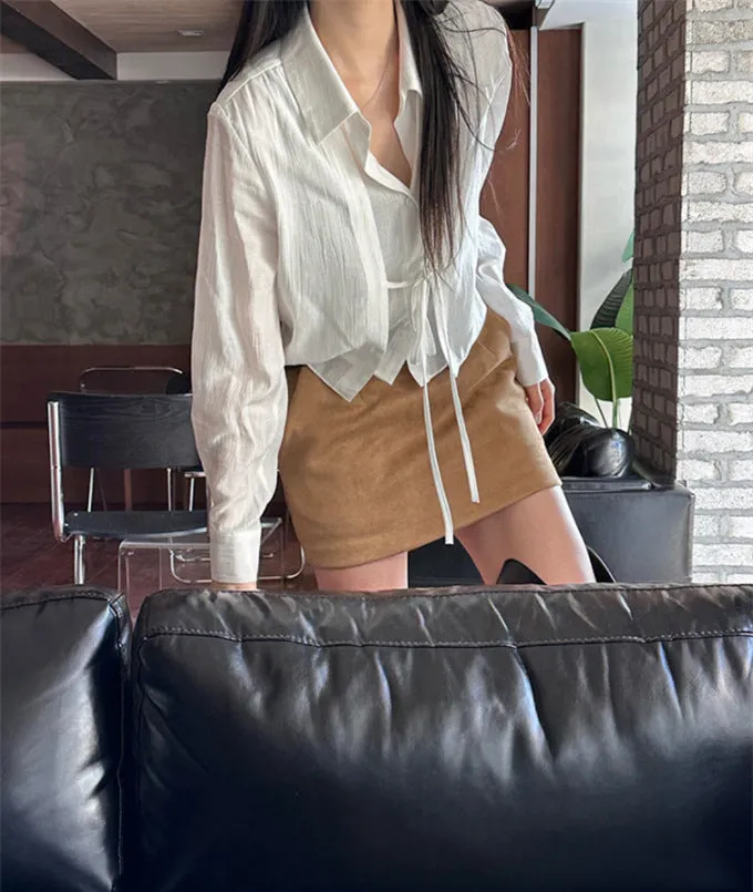 Lace Up Crop Tops