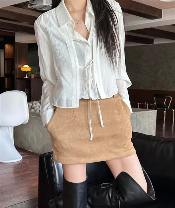 Lace Up Crop Tops