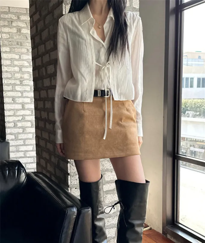 Lace Up Crop Tops