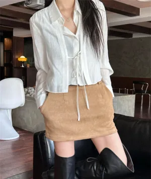 Lace Up Crop Tops