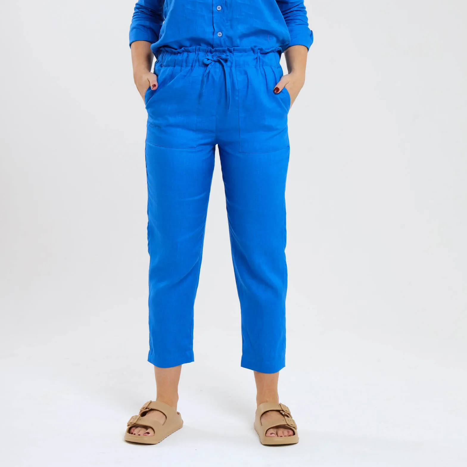 Ladies Linen - Pants | Bright Blue