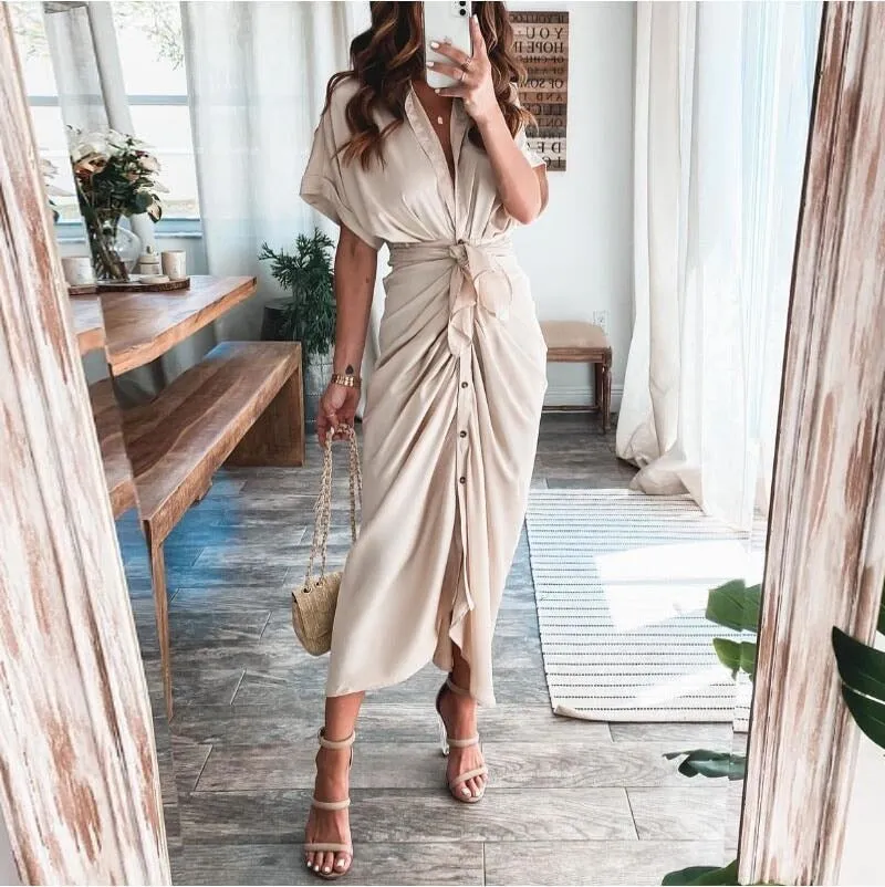 Ladies Office V Neck Party Dresses