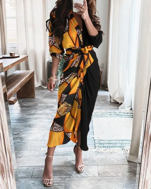 Ladies Office V Neck Party Dresses