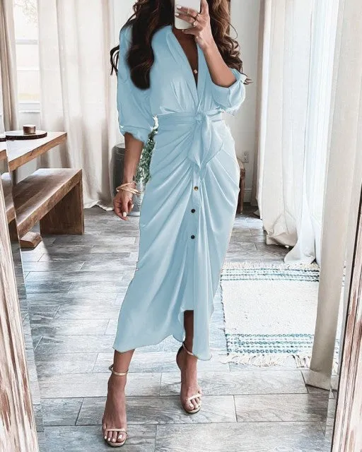 Ladies Office V Neck Party Dresses
