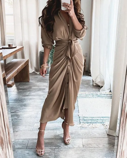 Ladies Office V Neck Party Dresses
