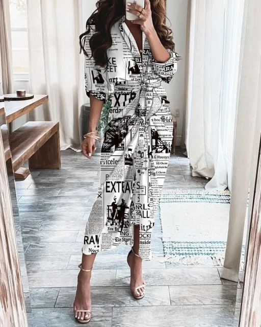 Ladies Office V Neck Party Dresses