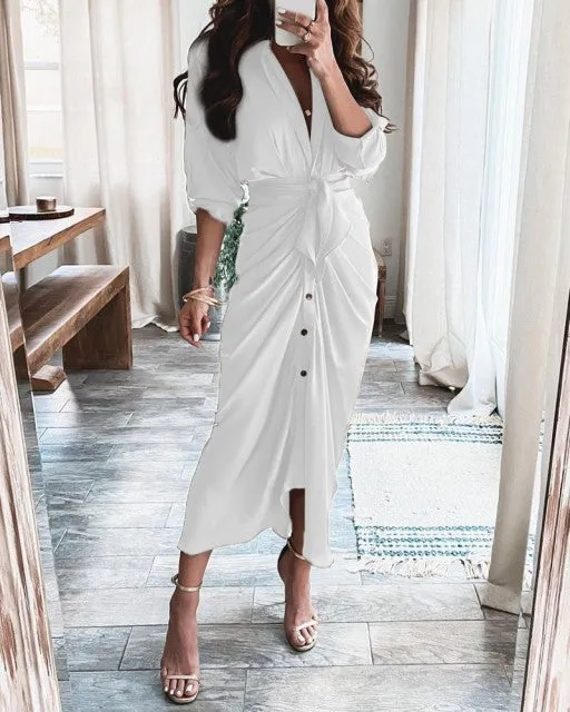 Ladies Office V Neck Party Dresses
