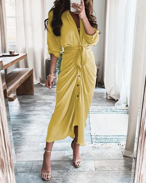 Ladies Office V Neck Party Dresses