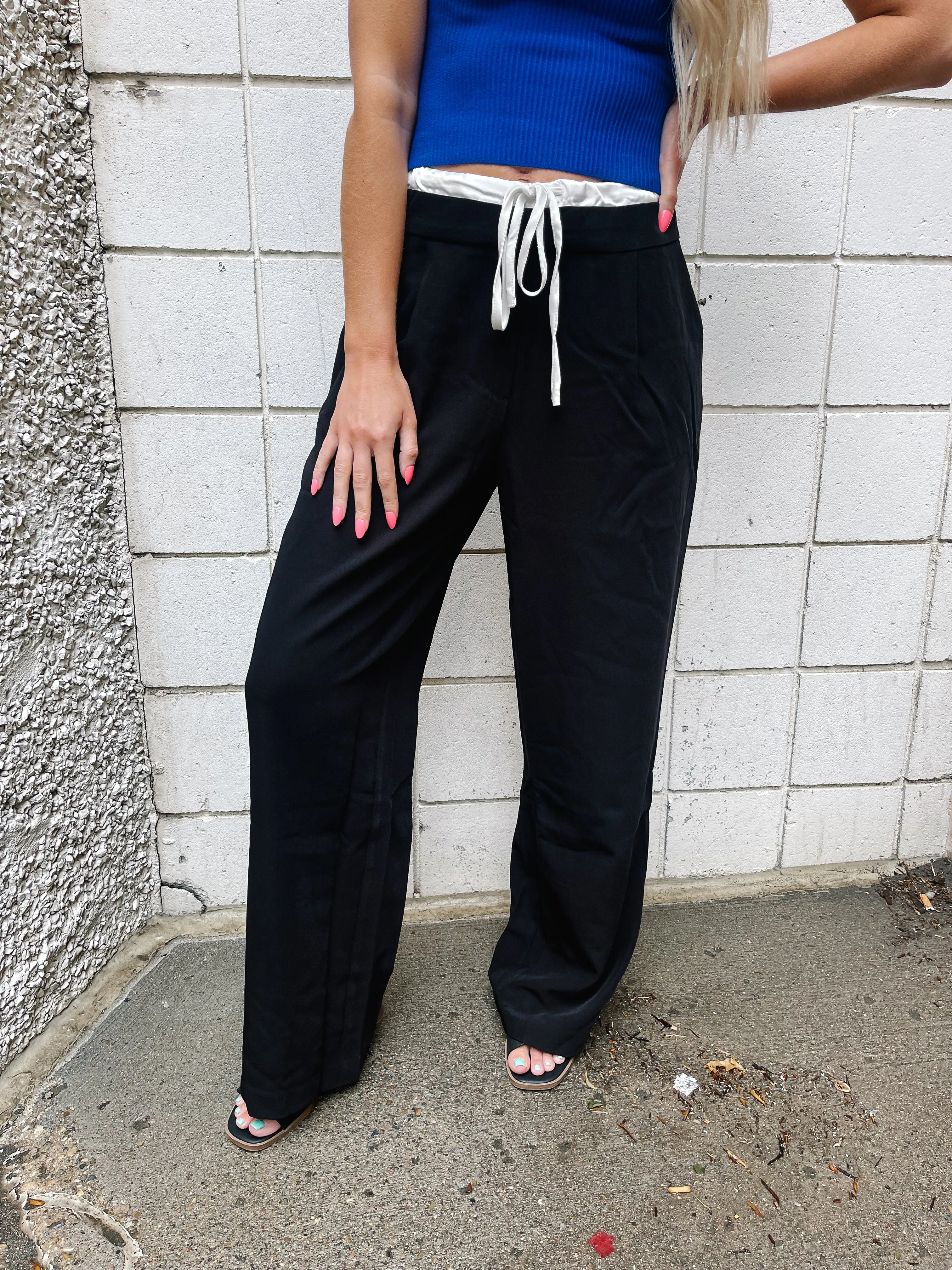 Lana Black Wide Leg Pants