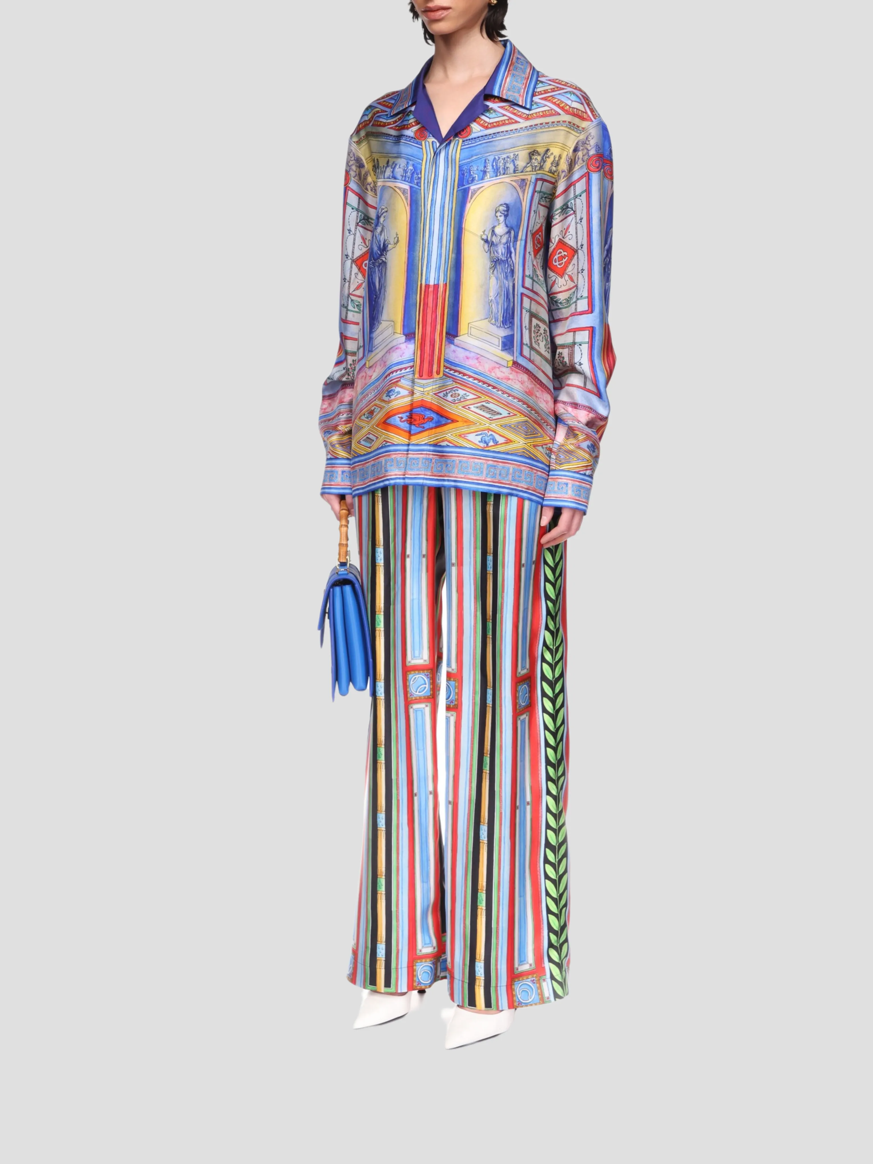 Le Palais En Fleur Silk Trousers
