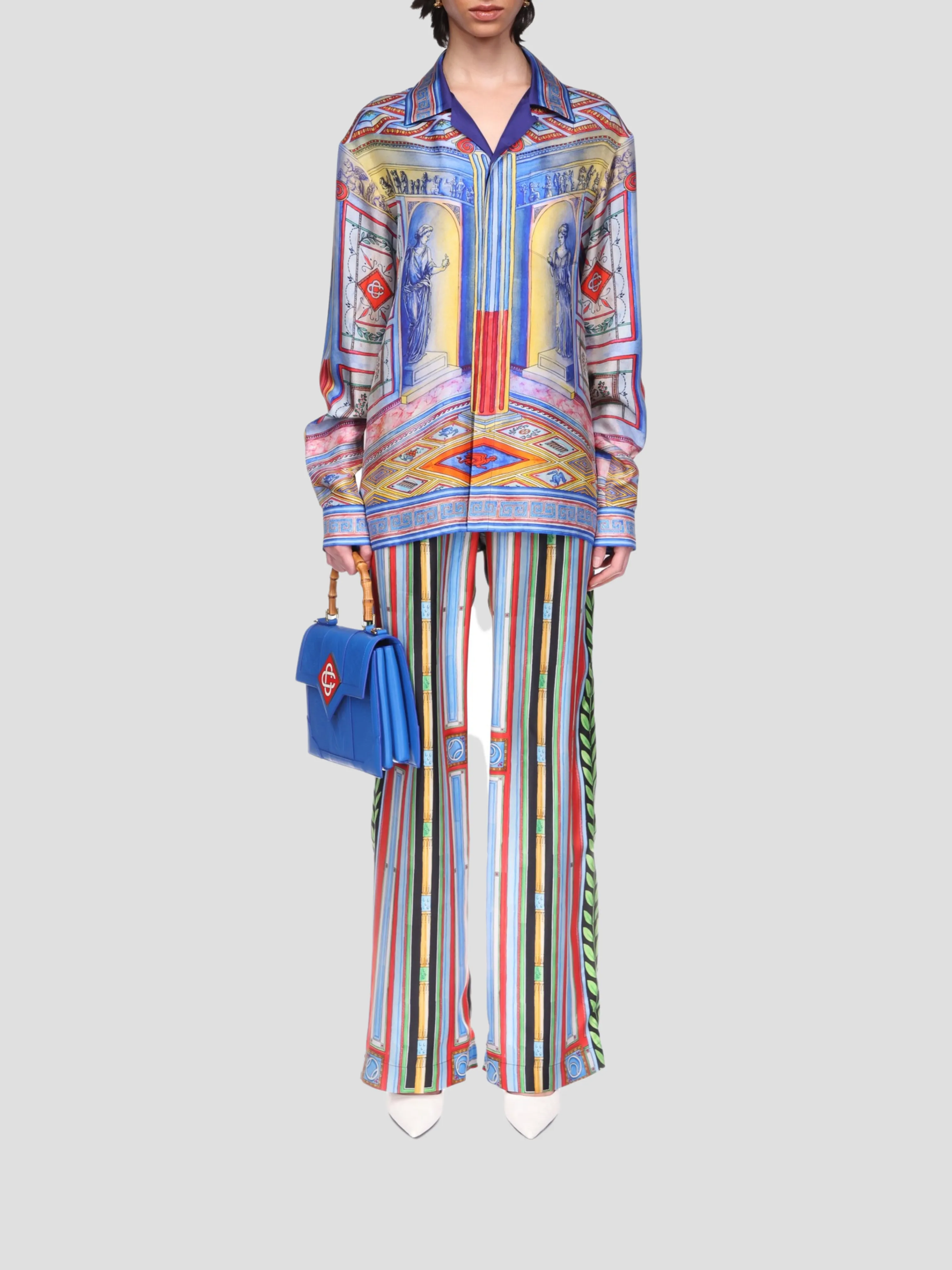 Le Palais En Fleur Silk Trousers