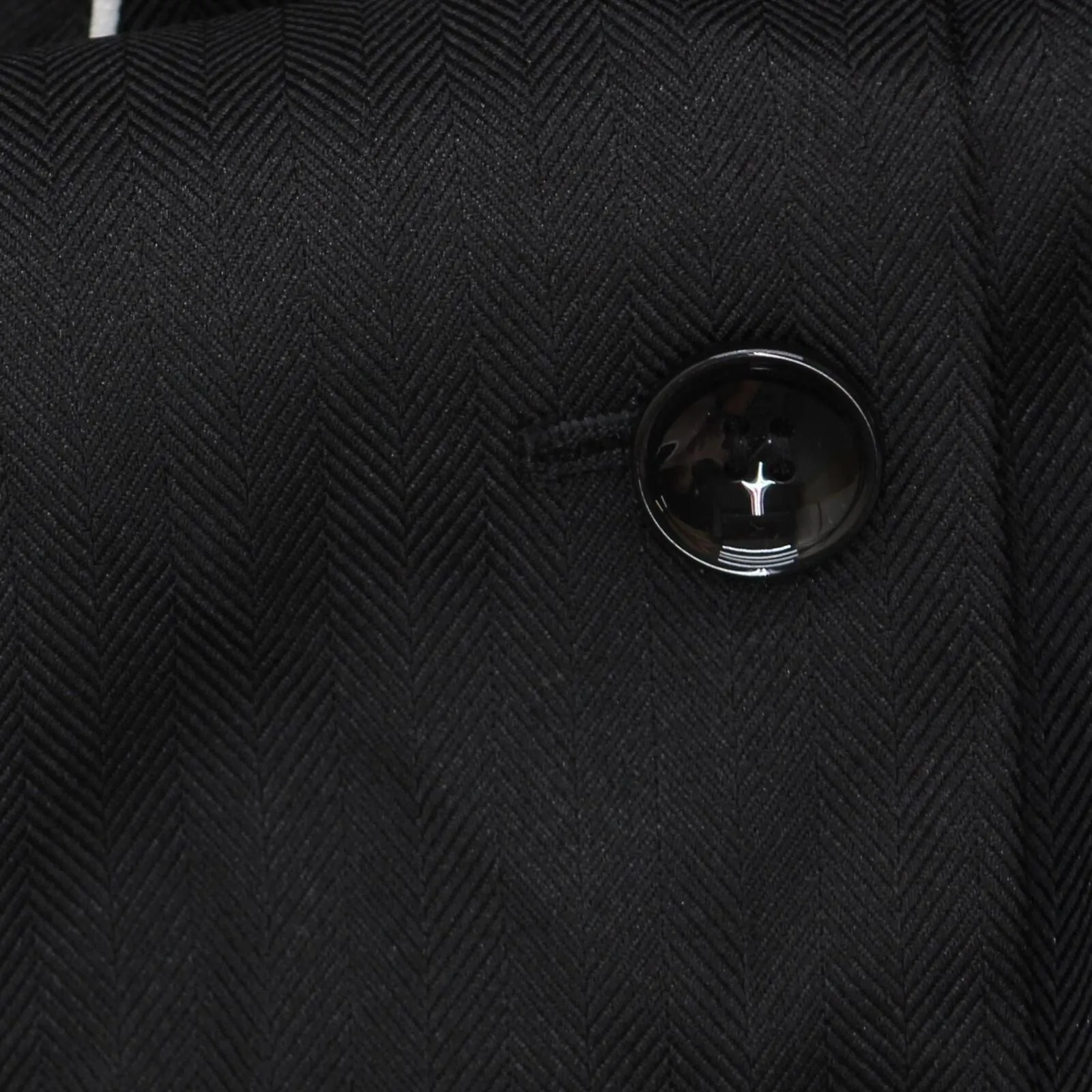 Le Suit  Plus Contrast-Trim Belted Suit Blazer Jacket Black / Vanilla Ice 20W