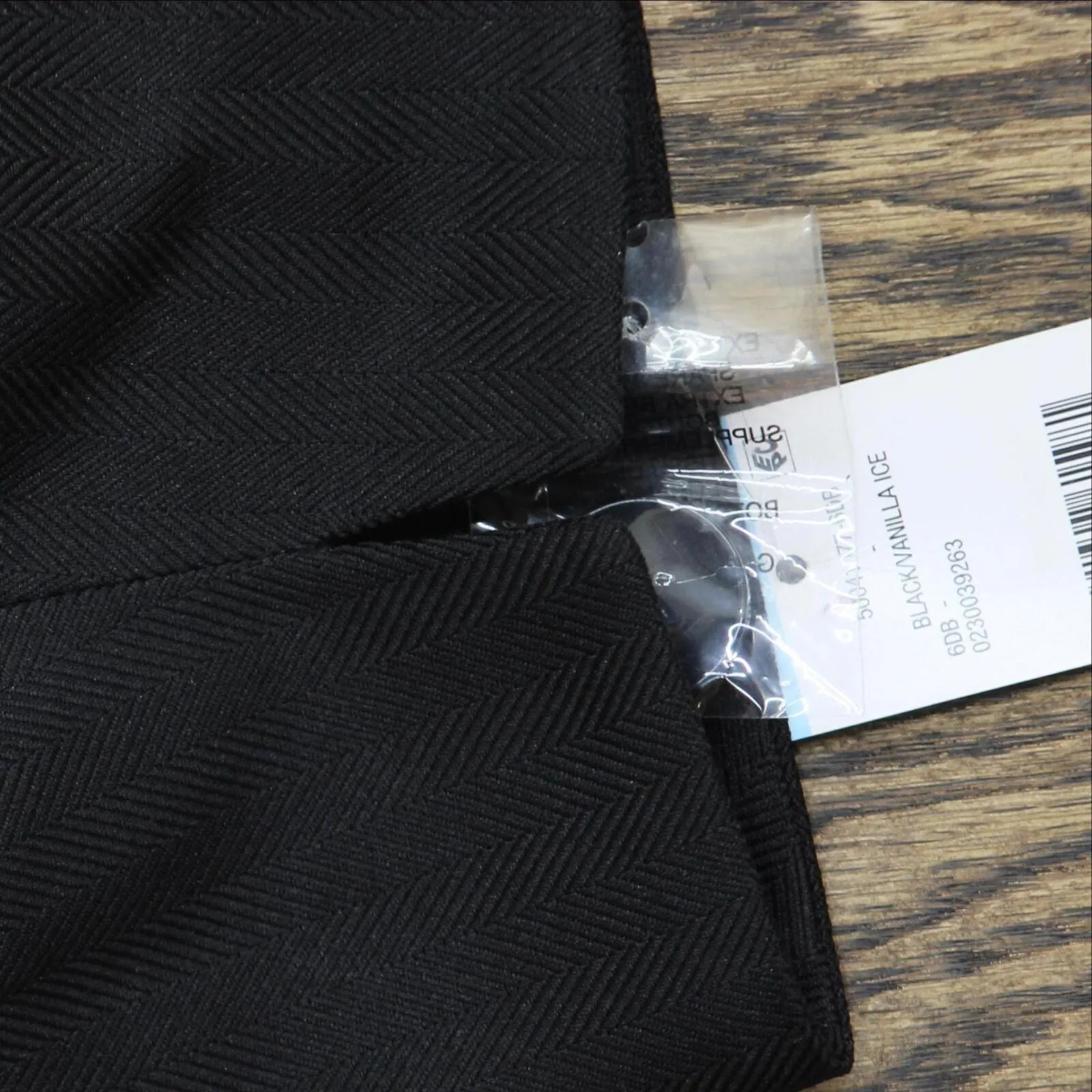 Le Suit  Plus Contrast-Trim Belted Suit Blazer Jacket Black / Vanilla Ice 20W