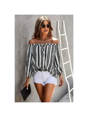 Leelah Stripe Off the Shoulder Top