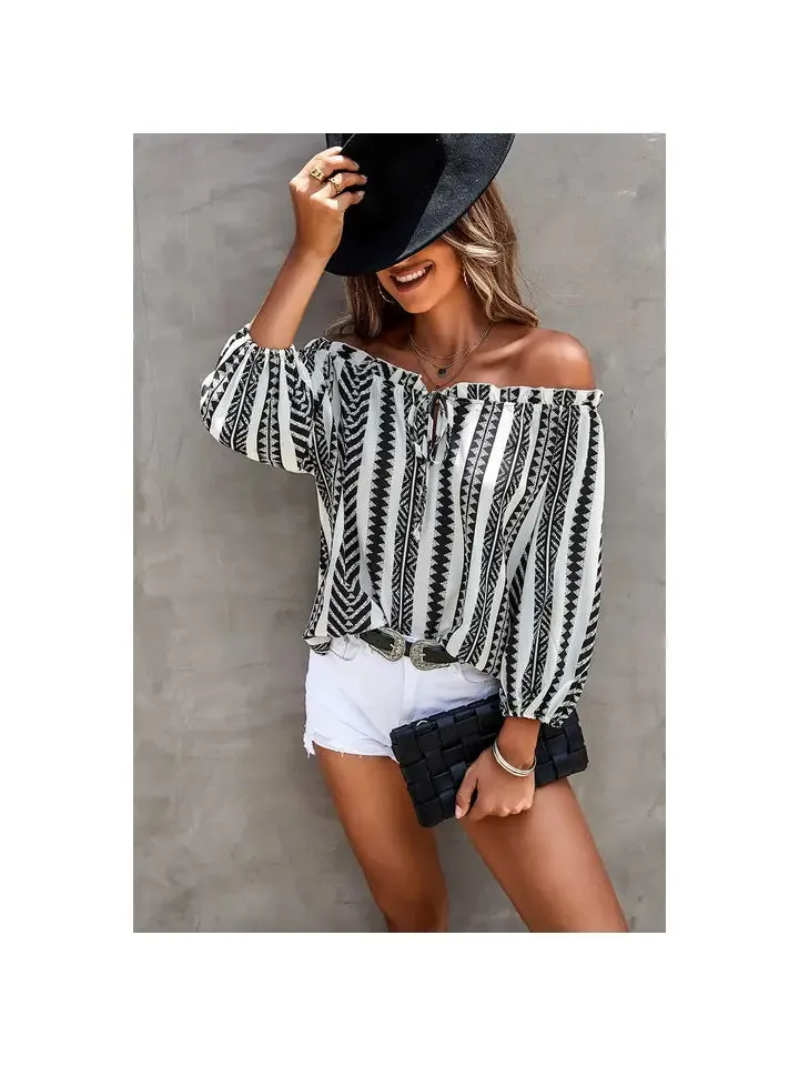 Leelah Stripe Off the Shoulder Top