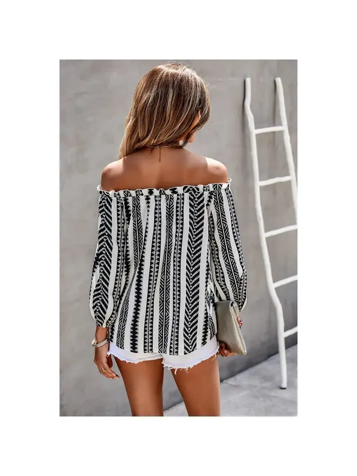 Leelah Stripe Off the Shoulder Top