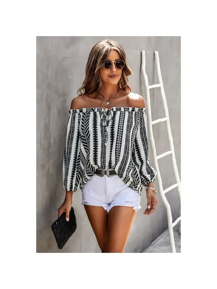 Leelah Stripe Off the Shoulder Top