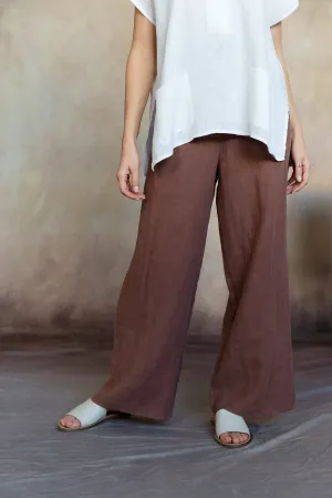 Lenore Linen Pants (Washed Espresso)