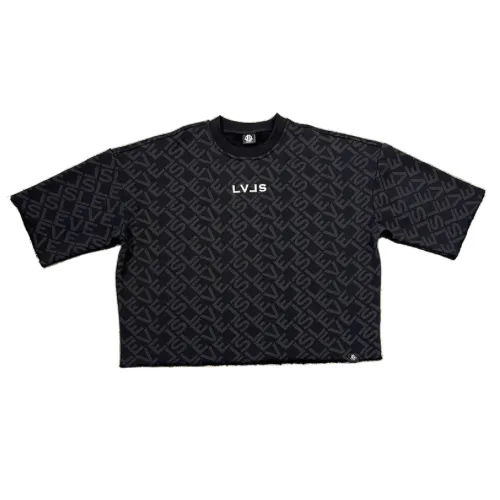 LEVELS SIGNATURE MONO CROP CREW | BLACK