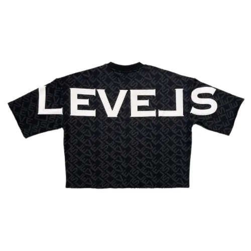 LEVELS SIGNATURE MONO CROP CREW | BLACK