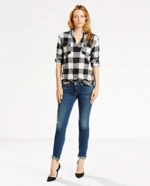 Levi's Womens Boyfriend Shirt Jacket Flannel Blouse Tunic Size L