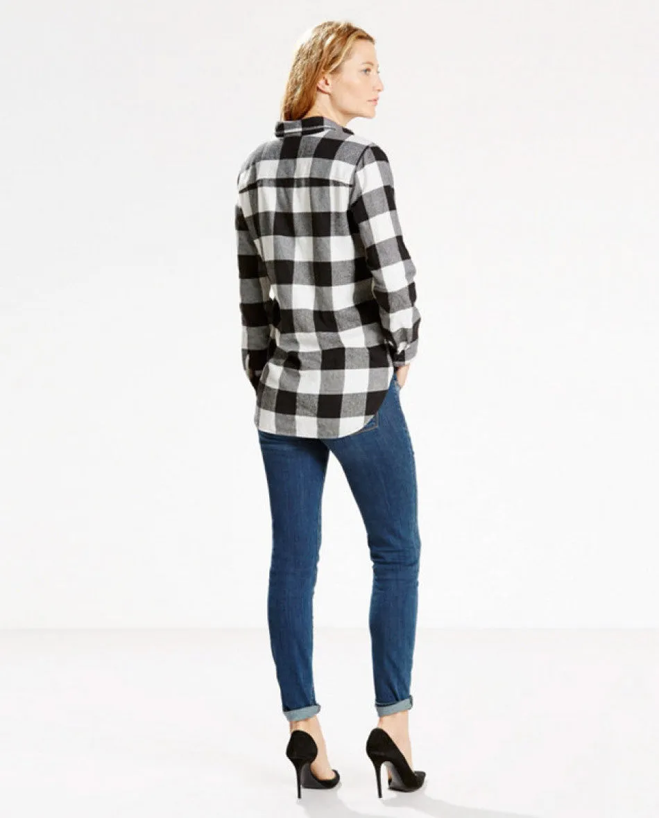Levi's Womens Boyfriend Shirt Jacket Flannel Blouse Tunic Size L
