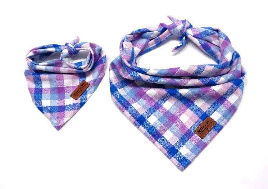 Lilac Flannel Plaid - Pet Bandana