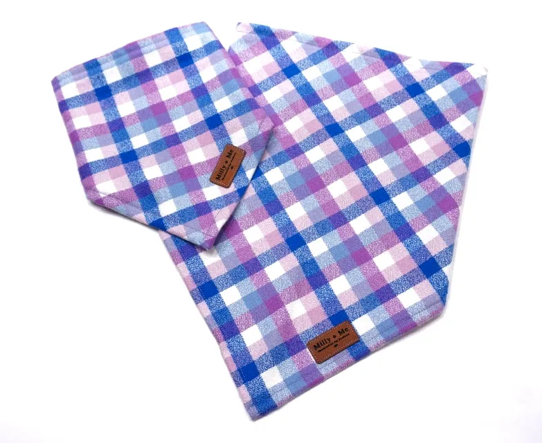Lilac Flannel Plaid - Pet Bandana