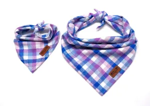 Lilac Flannel Plaid - Pet Bandana