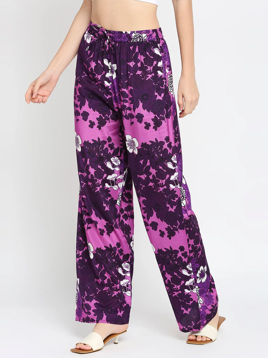 Lilac Floral Printed Pant