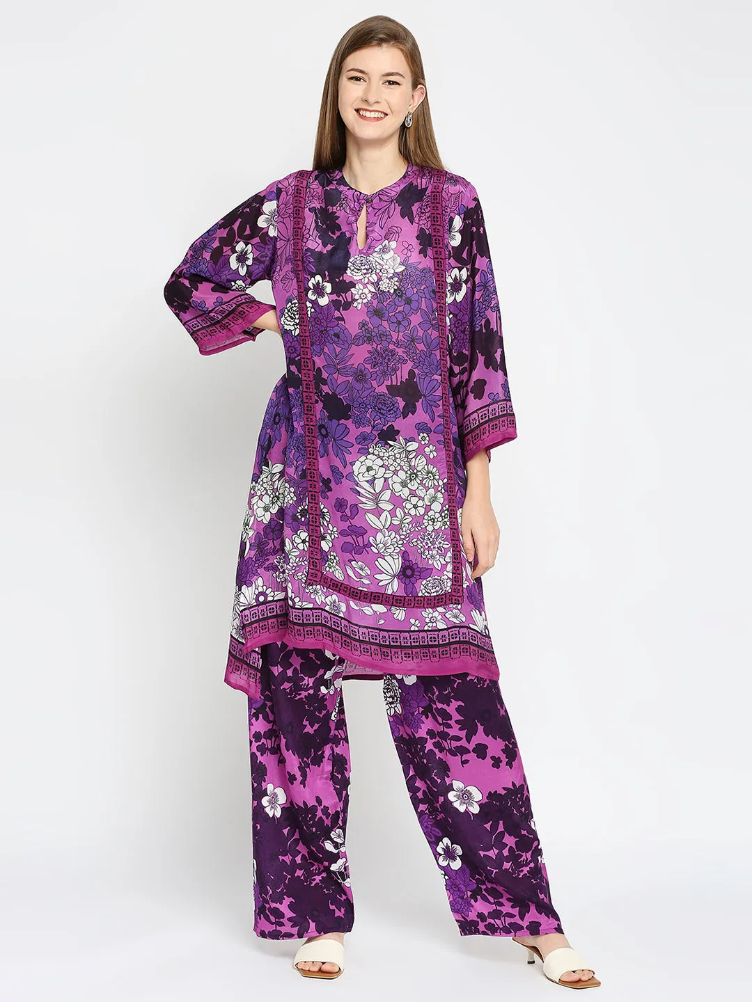 Lilac Floral Printed Pant