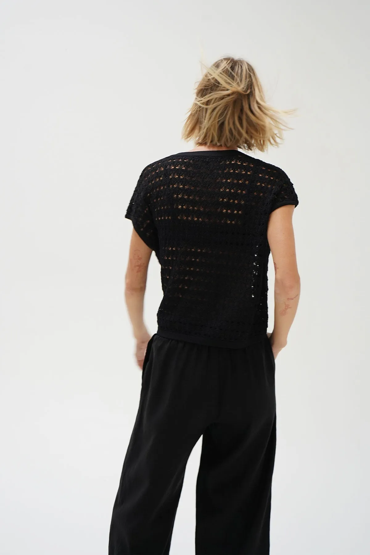 Lilou Crochet Top - Black