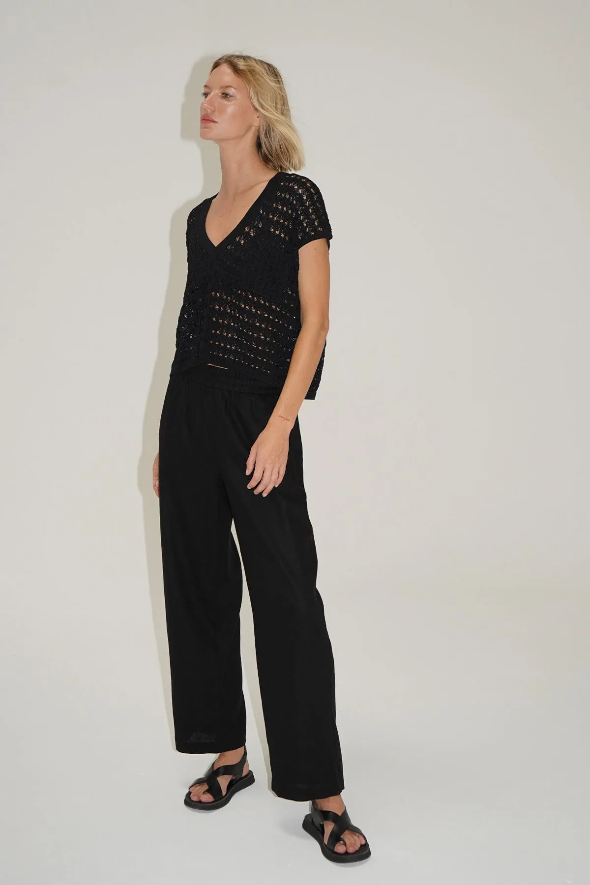 Lilou Crochet Top - Black