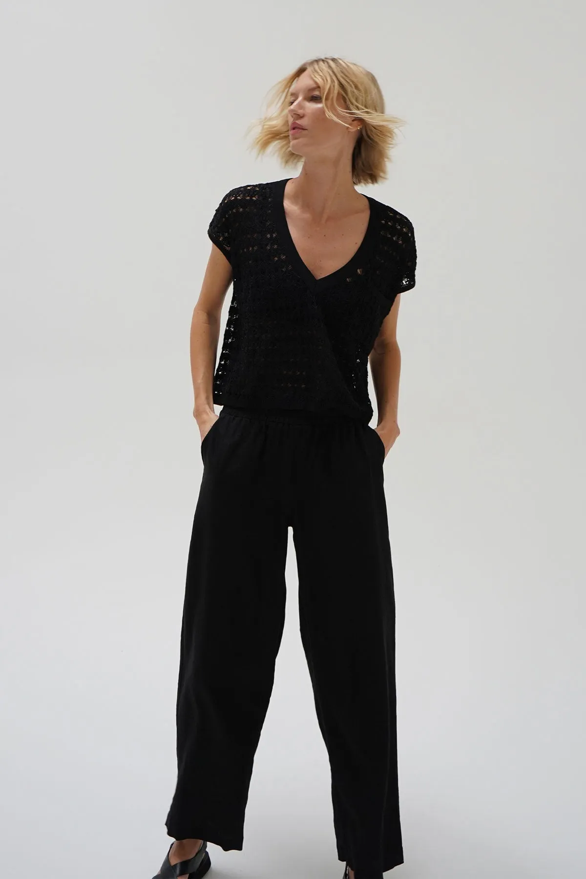 Lilou Crochet Top - Black