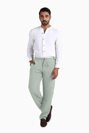 Linen Atlas Pant-Sage Green