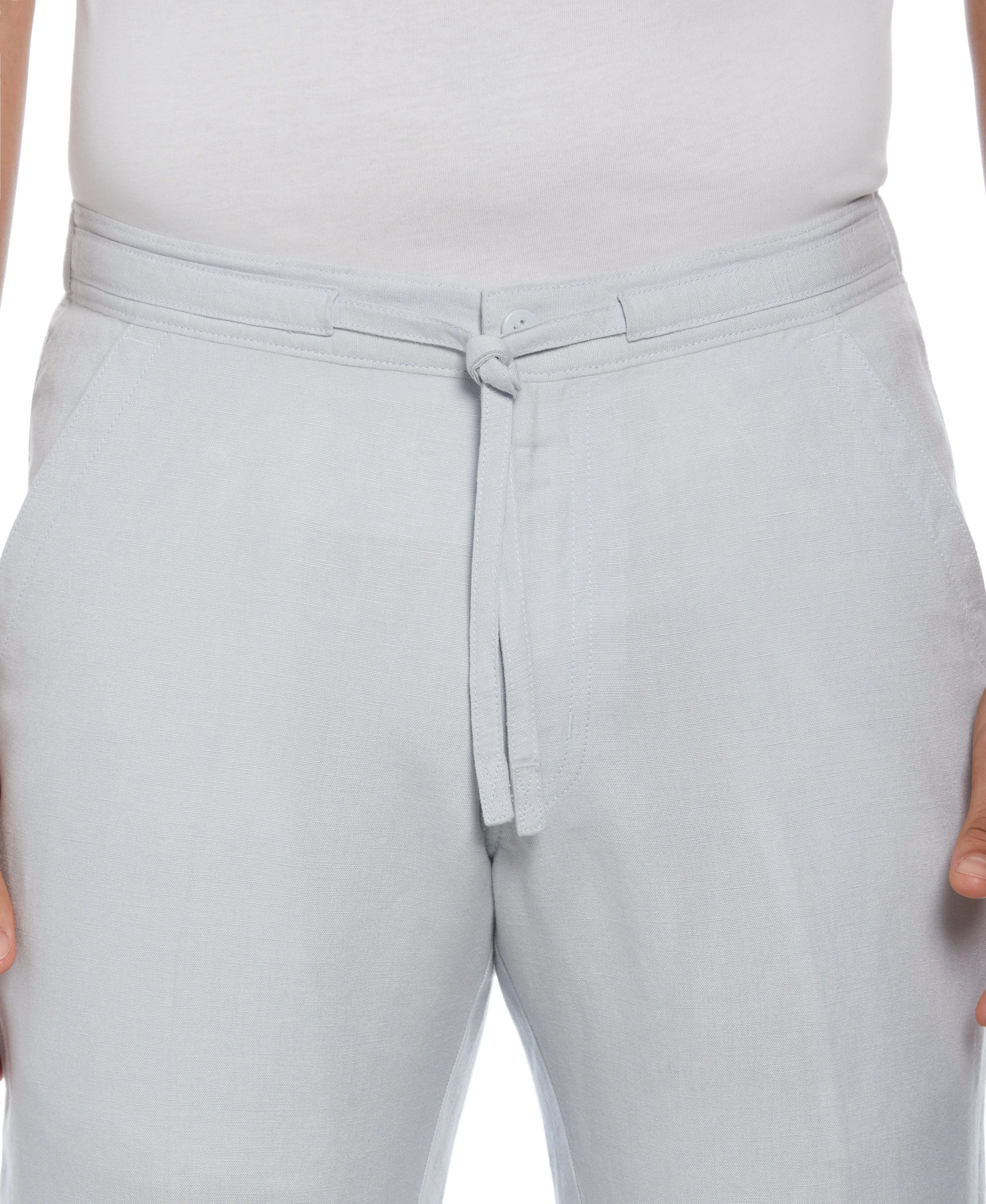 Linen-Blend Core Drawstring Pants
