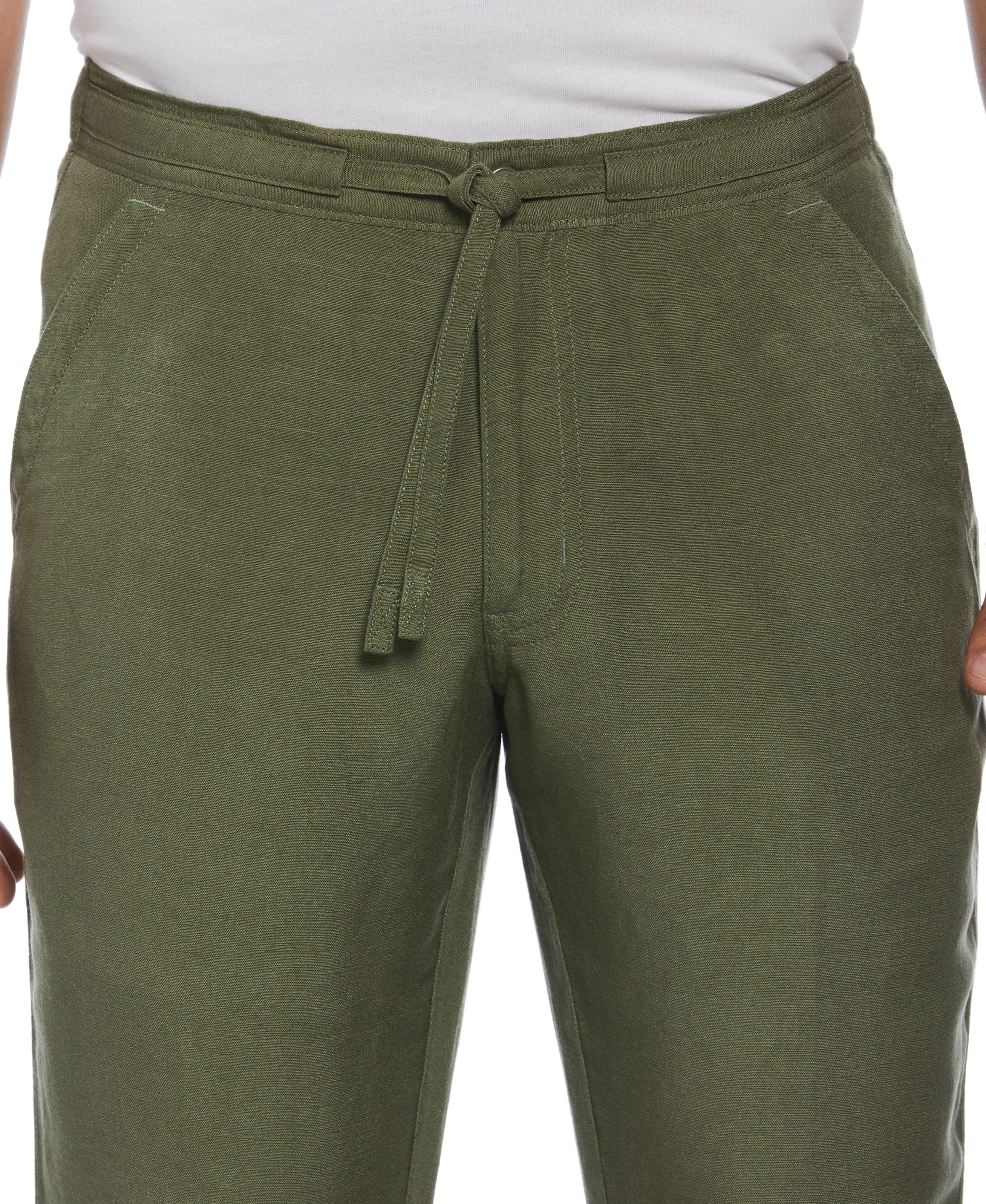 Linen-Blend Core Drawstring Pants