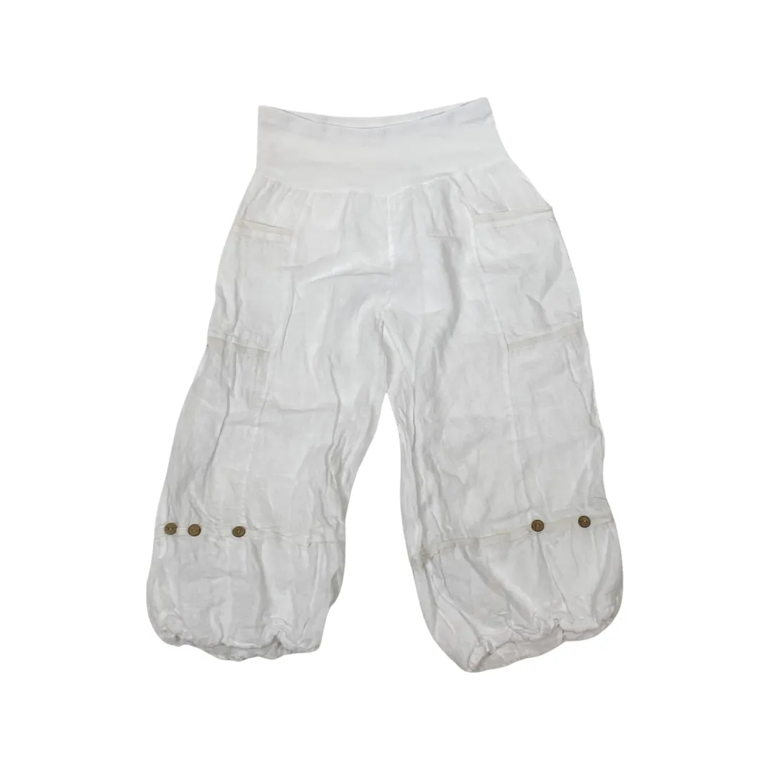 Linen Button Cropped Pant/Shorts