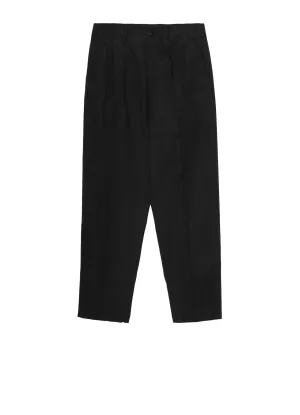 LINEN COTTON TWILL PANTS WITH 2-TUCKS