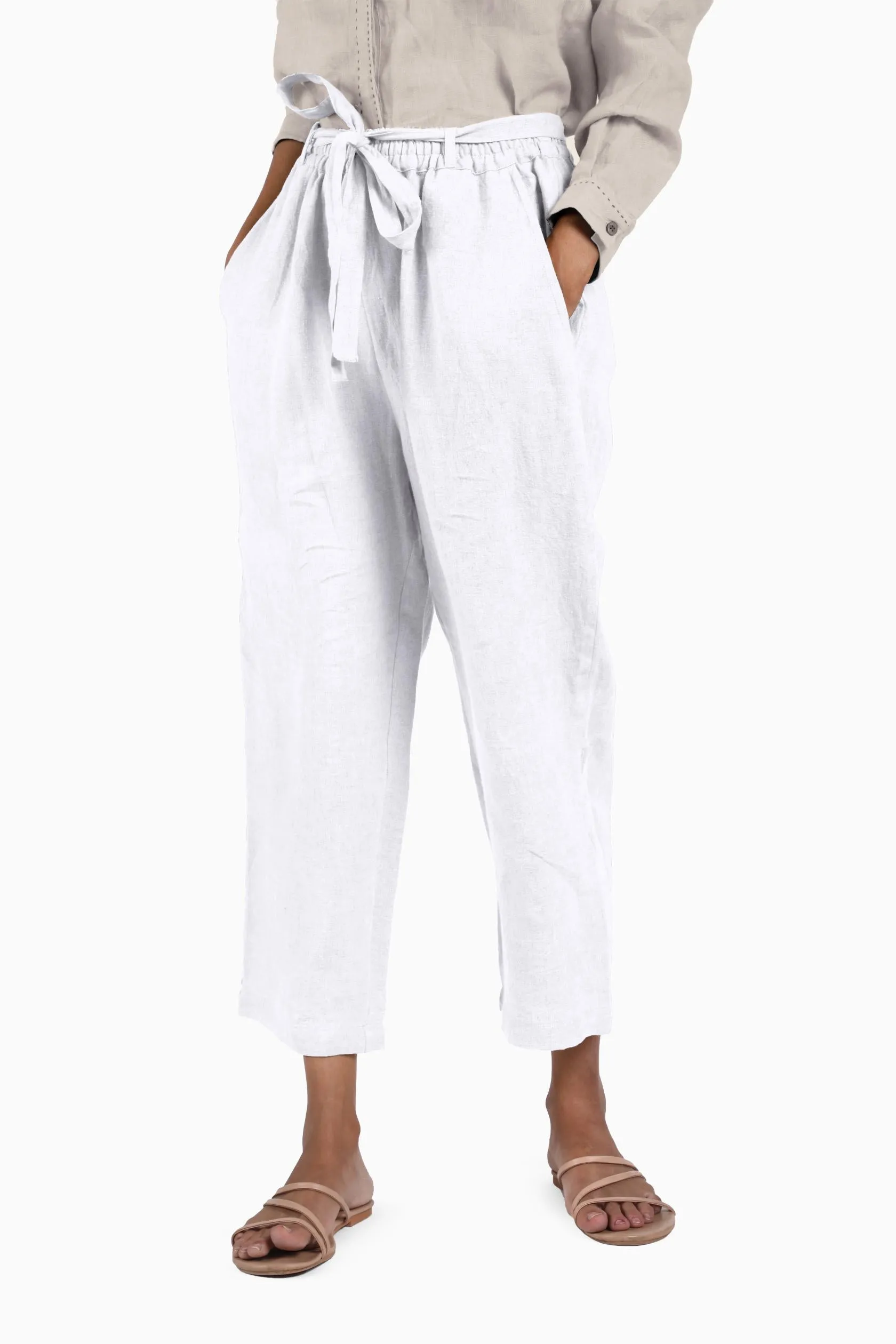 Linen Fleur Pant-Oatmeal