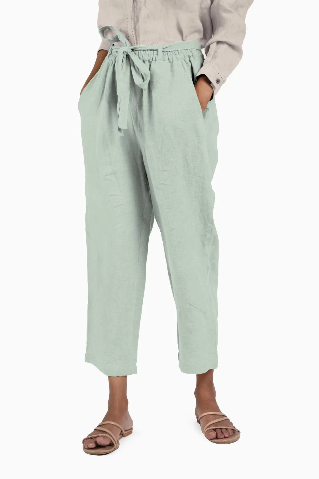 Linen Fleur Pant-Sunburnt Yellow