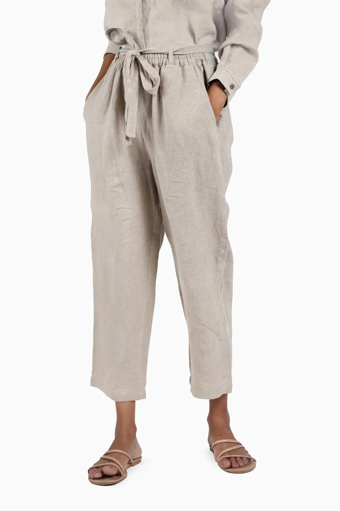 Linen Fleur Pant-Sunburnt Yellow